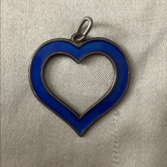 Vintage Jewelry - Vintage enamel & silver heart charm 60s-70s Vintage Jewelry - Vintage enamel & silver heart charm 60s-70s